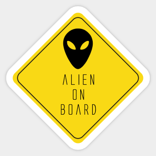 Alien on Board Sticker